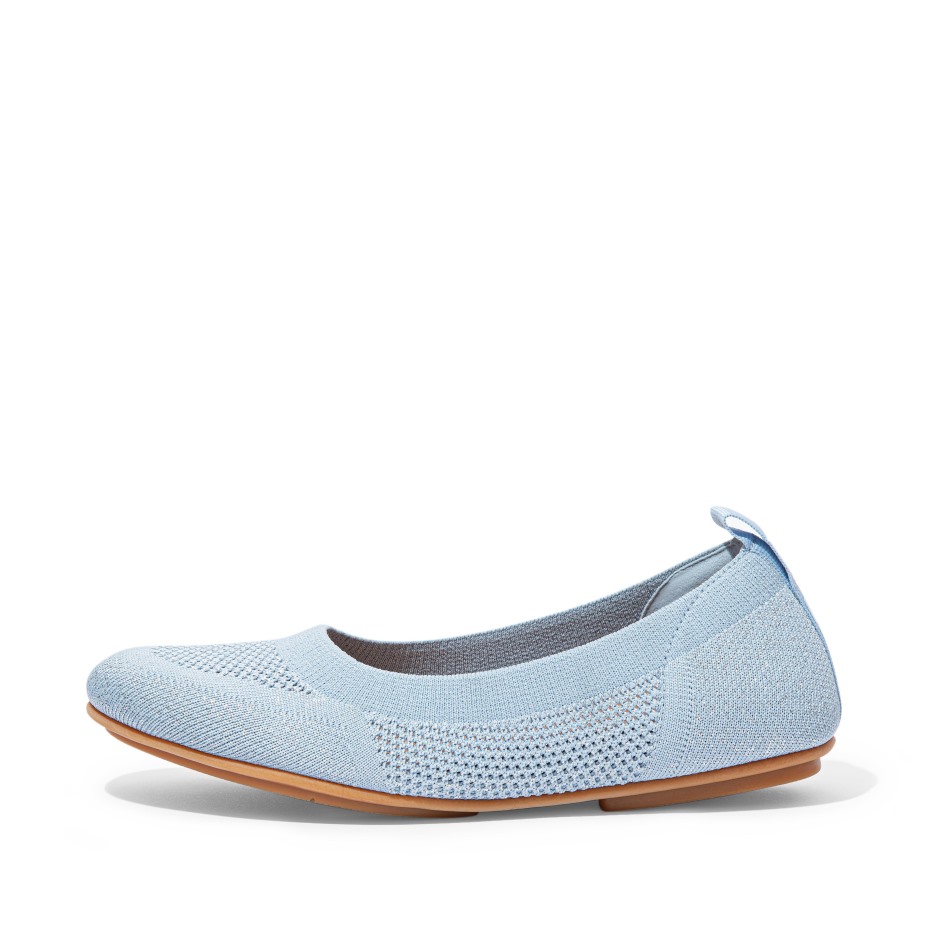 Fitflop Allegro Airyknit μπαλαρίνες απαλό μπλε-ασημί