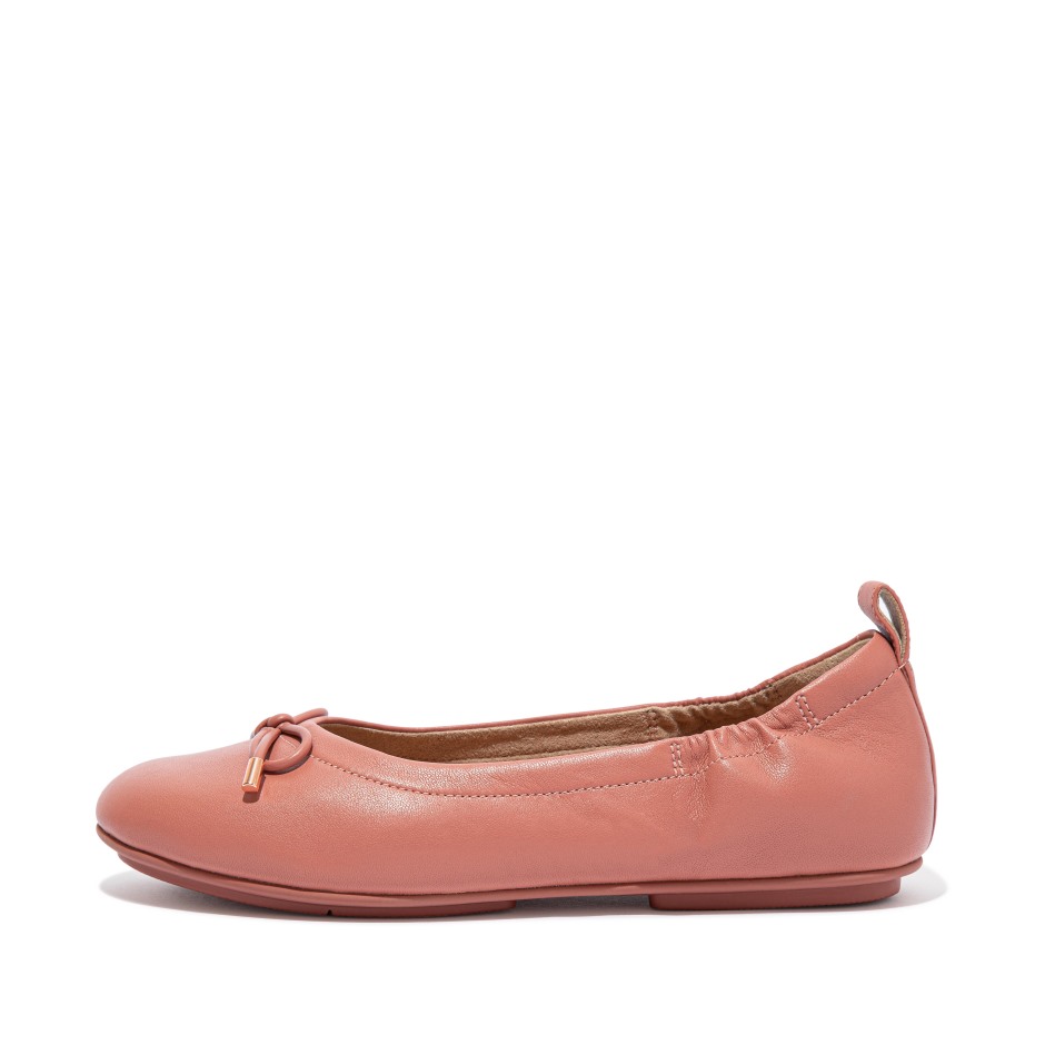 Fitflop Allegro φιόγκος δερμάτινες μπαλαρίνες ζεστό τριαντάφυλλο