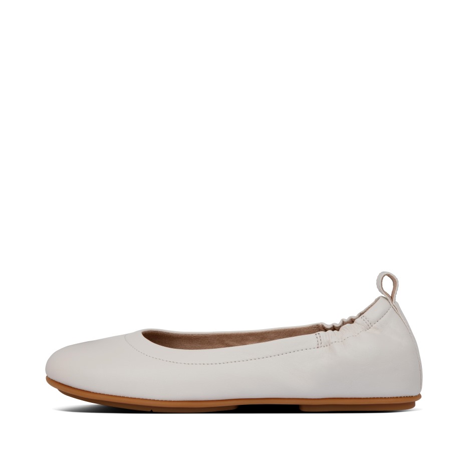 Fitflop Allegro μαλακό δέρμα μπαλαρίνες πέτρινο βότσαλο