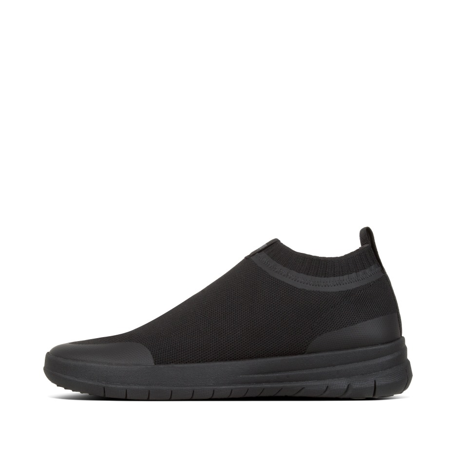 Fitflop überknit Slip-on ανδρικά Sneakers ολόμαυρα