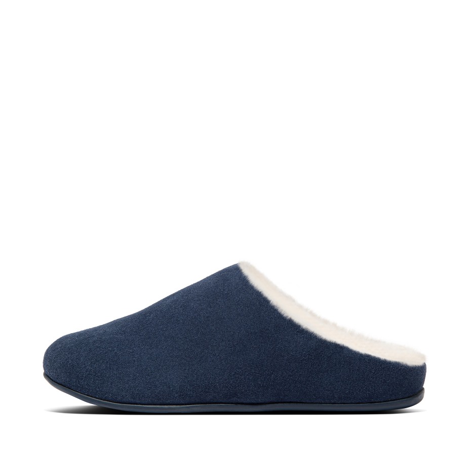 Fitflop Chrissie Shearling σουέντ παντόφλες Midnight Navy