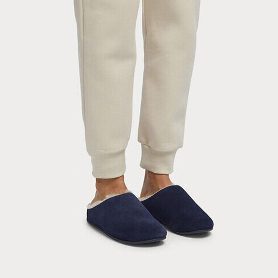 Fitflop Chrissie Shearling σουέντ παντόφλες Midnight Navy