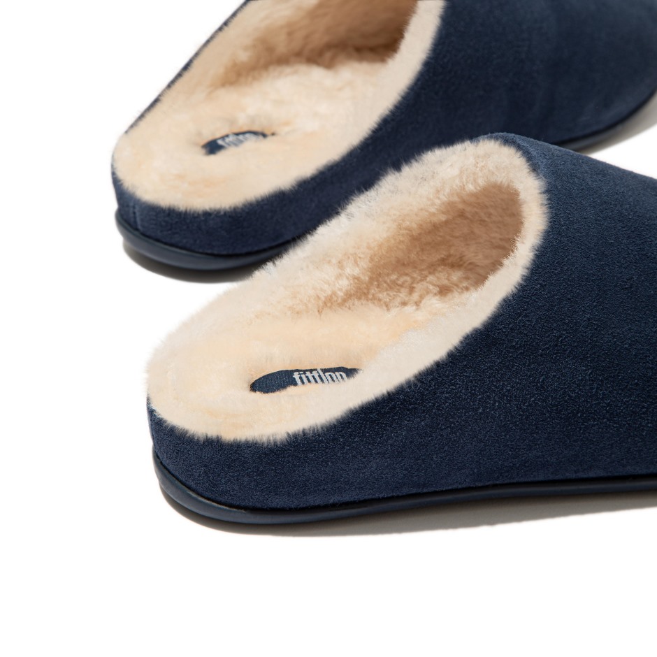 Fitflop Chrissie Shearling σουέντ παντόφλες Midnight Navy