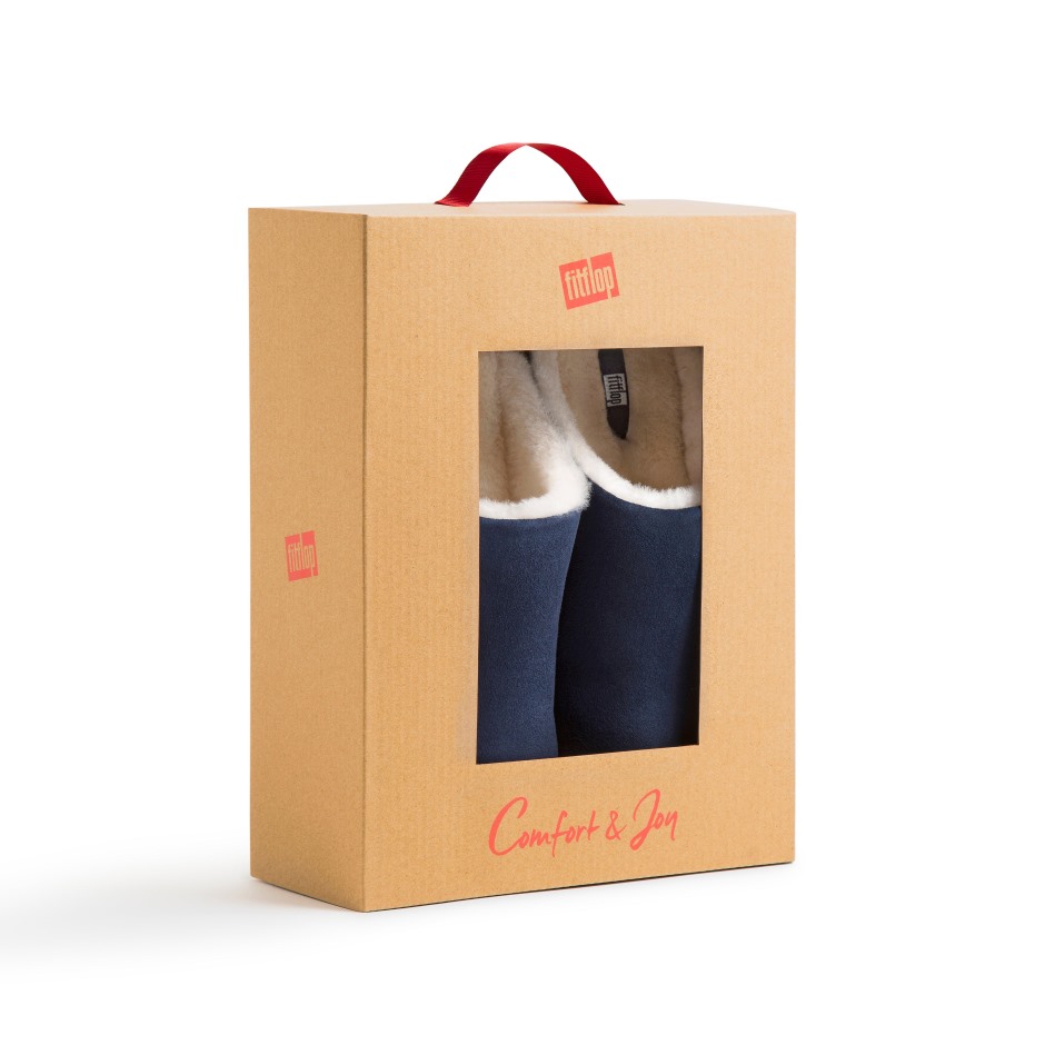 Fitflop Chrissie Shearling σουέντ παντόφλες Midnight Navy
