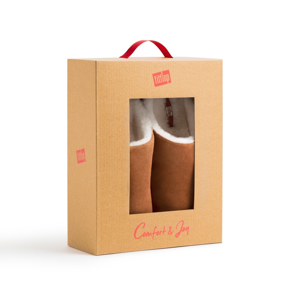 Fitflop Chrissie Shearling σουέτ παντόφλες μαύρισμα