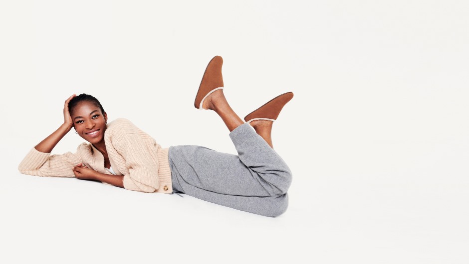Fitflop Chrissie Shearling σουέτ παντόφλες μαύρισμα