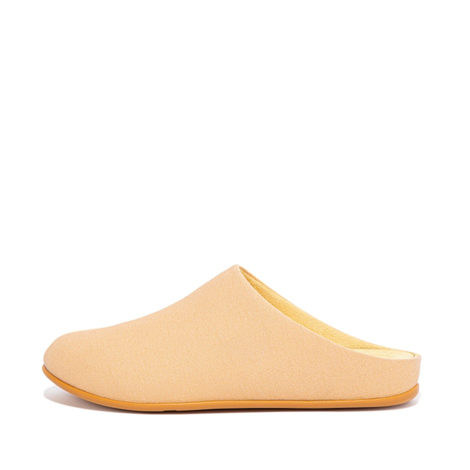 Fitflop Chrissie X Yinka Ilori παντόφλες καμβά κίτρινο-πορτοκαλί