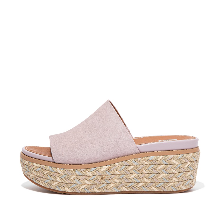 Fitflop Eloise Espadrille Suede Wedge Slides απαλό λιλά