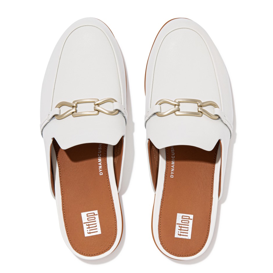 Fitflop Gracie Chain Leather Mules κρέμα