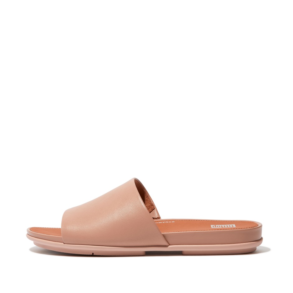 Fitflop Gracie δερμάτινες διαφάνειες μπεζ