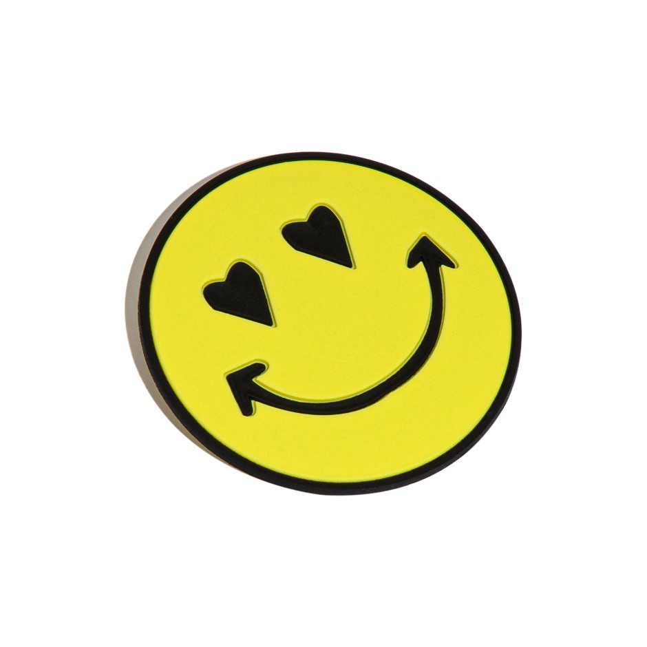 αυτοκόλλητα Fitflop Heart-eyes Smiley λαστιχένια αυτοκόλλητα 2 συσκευασίας κίτρινο