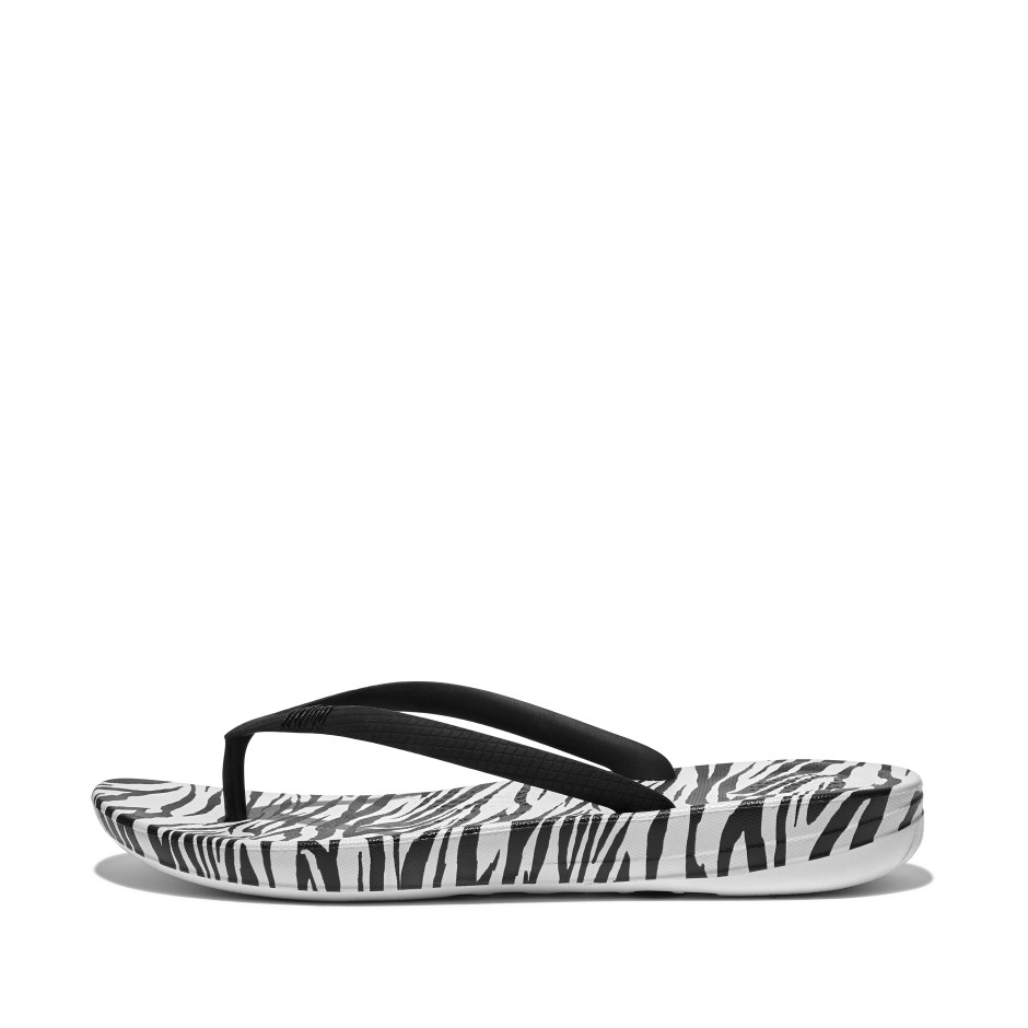 Fitflop Iqushion Zebra-print εργονομικές σαγιονάρες ζέβρα