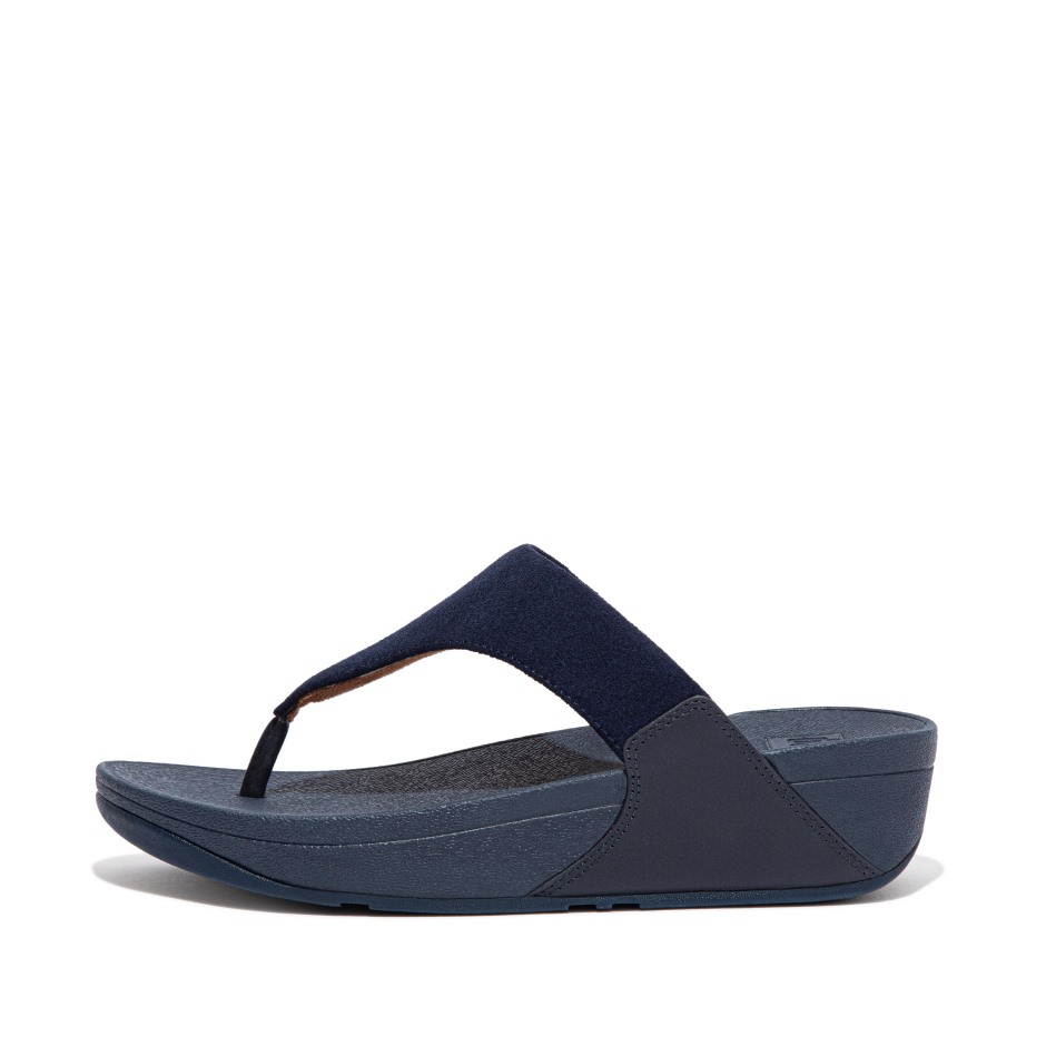 Fitflop Lulu Suede Toe-post σανδάλια Midnight Navy