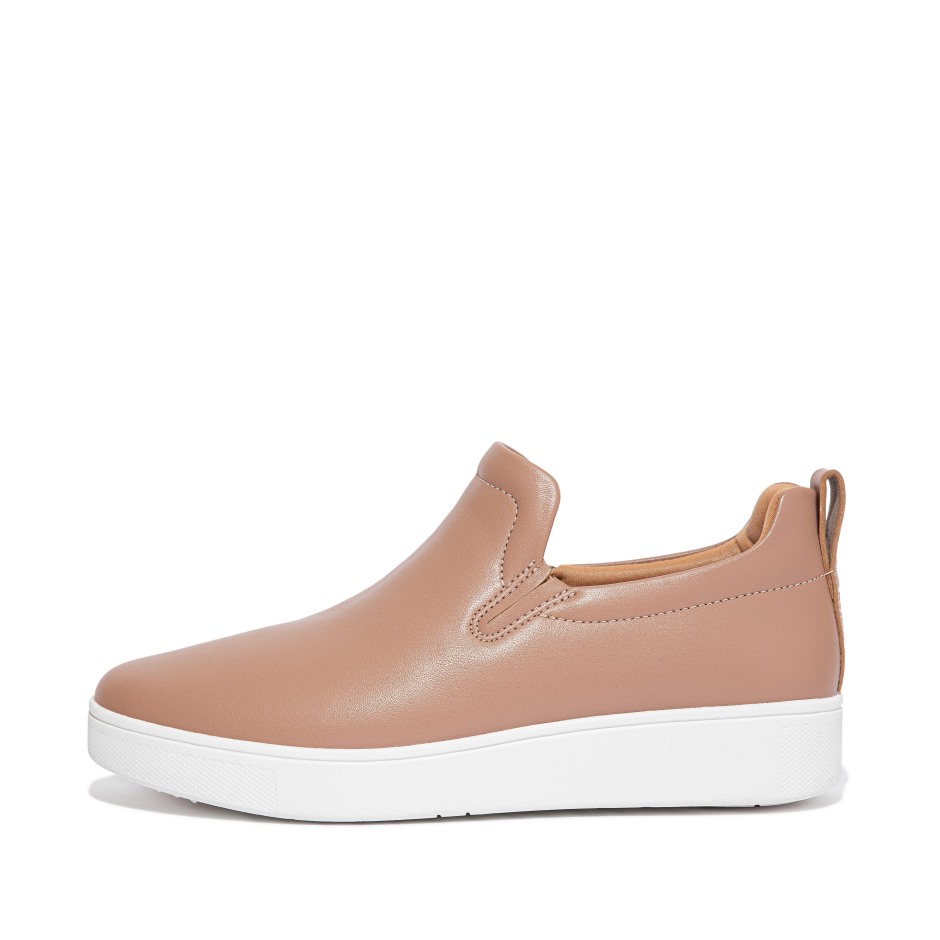 Fitflop ράλι δερμάτινα Skate Sneakers γυμνό ροζ
