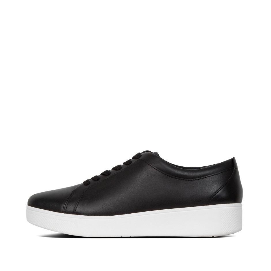 Fitflop ράλι δερμάτινα αθλητικά γυναικεία μαύρα
