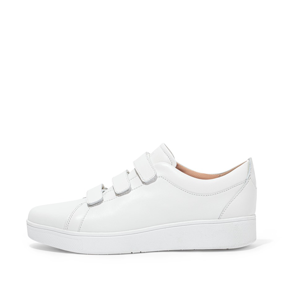 Fitflop Rally λουράκι δερμάτινα πάνινα παπούτσια Urban λευκό