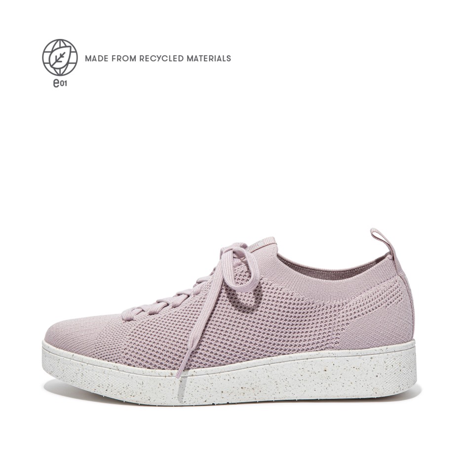 Fitflop Rally E01 πάνινα παπούτσια πολλαπλών πλεκτών απαλό λιλά