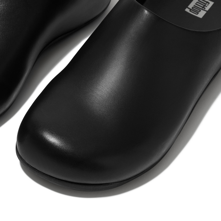 Fitflop Shuv ανδρικά δερμάτινα τσόκαρα μαύρο