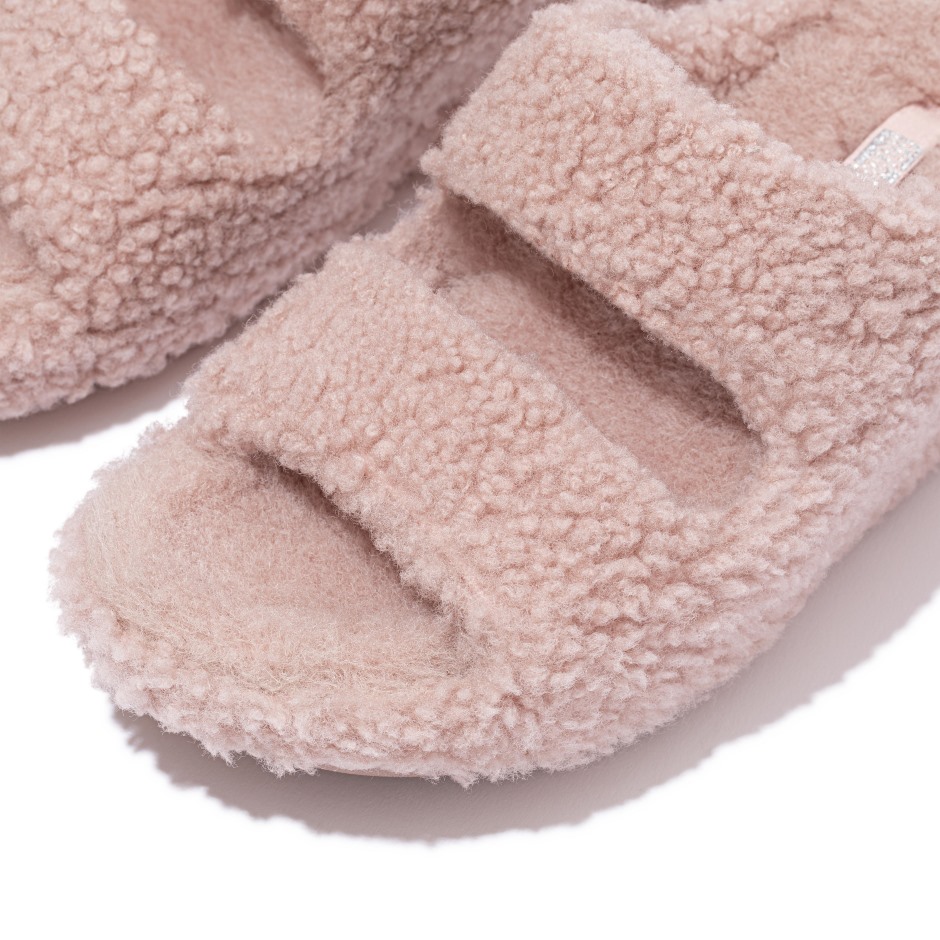 Fitflop Shuv διαφάνειες κουρέματος δύο ράβδων απαλό ροζ