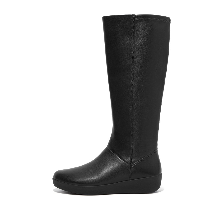 Fitflop σούμι ελαστικές μπότες μέχρι το γόνατο ολόμαυρο