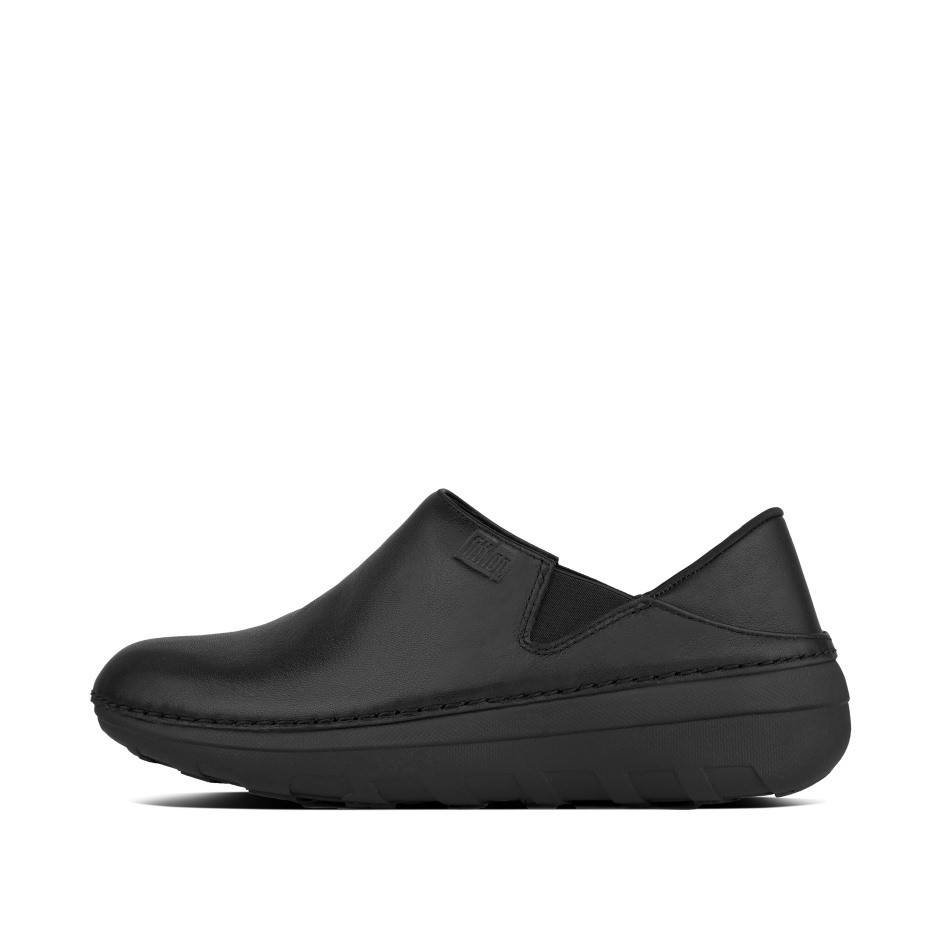 Fitflop Superloafer δερμάτινα Loafers ολόμαυρα