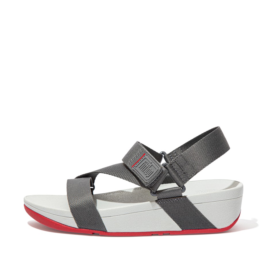 Fitflop Surfa υφαντά με λογότυπο Z-λουράκι σανδάλια κασσίτερο γκρι