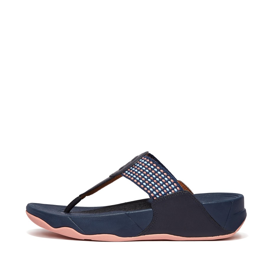 Fitflop Walkstar Finestripe Toe-post σανδάλια Midnight Navy