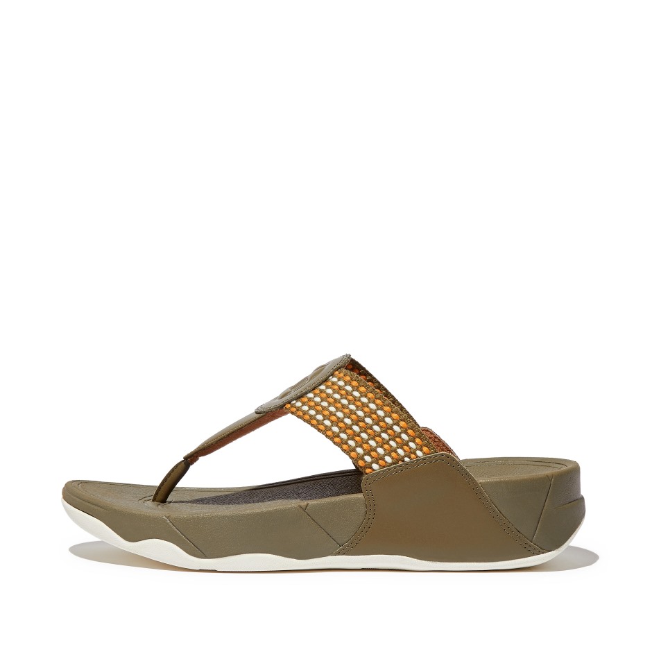 Fitflop Walkstar Finestripe Toe-post σανδάλια Mossy Mix