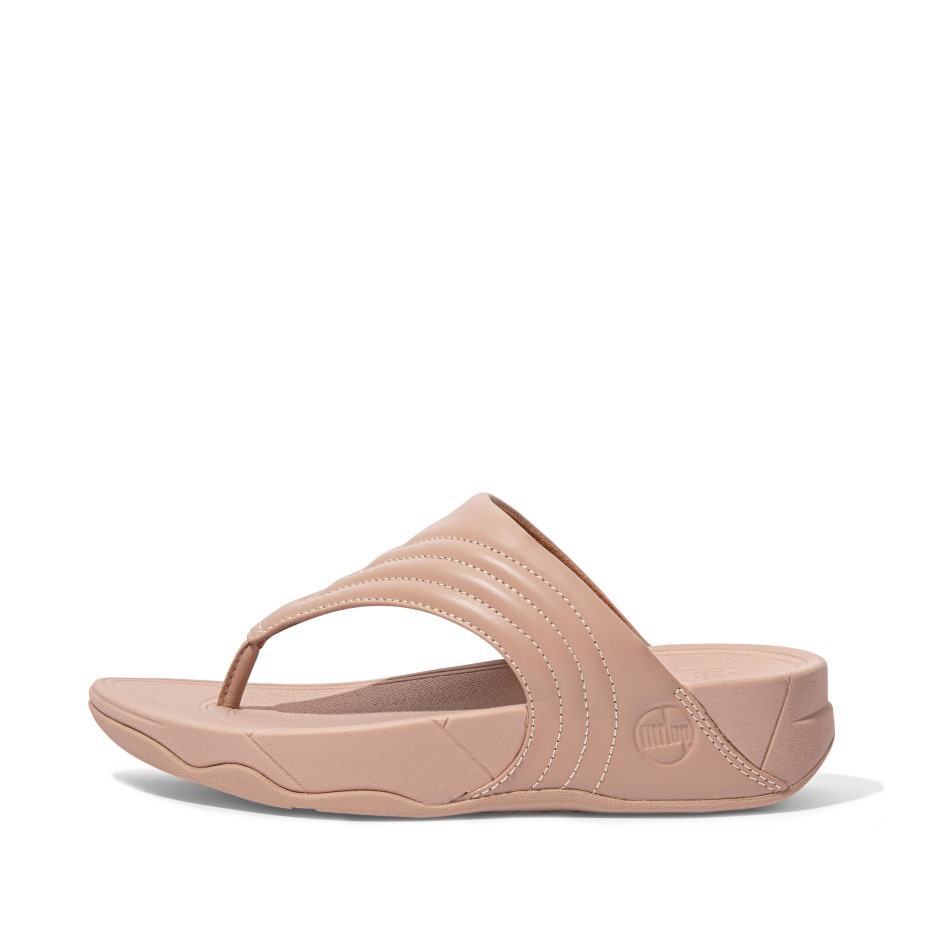 Fitflop Walkstar δερμάτινα Toe-post σανδάλια γυμνό ροζ