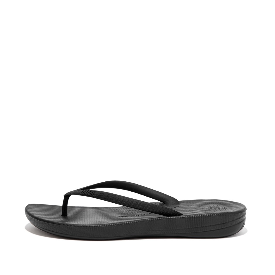Fitflop Iqushion εργονομικές σαγιονάρες ολόμαυρες