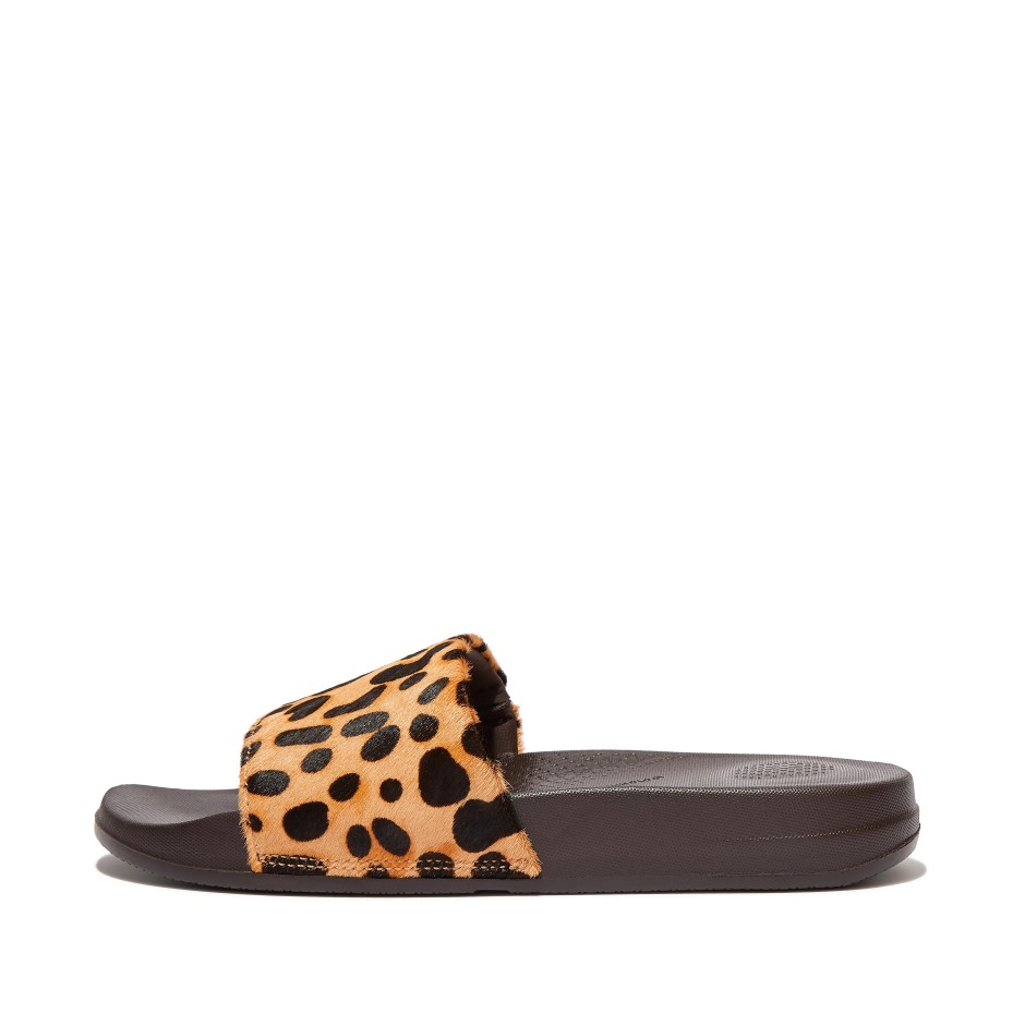Fitflop Iqushion Leopard-print δερμάτινες διαφάνειες λεοπάρ