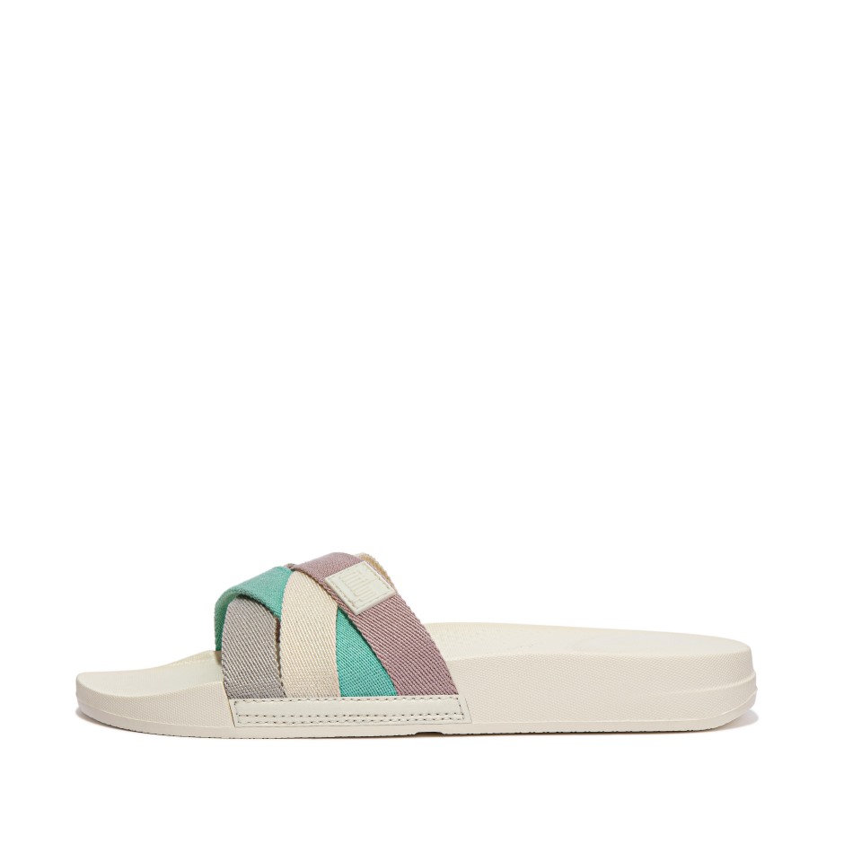 Fitflop Iqushion Slides μείγμα κρέμας με πολλούς ιμάντες