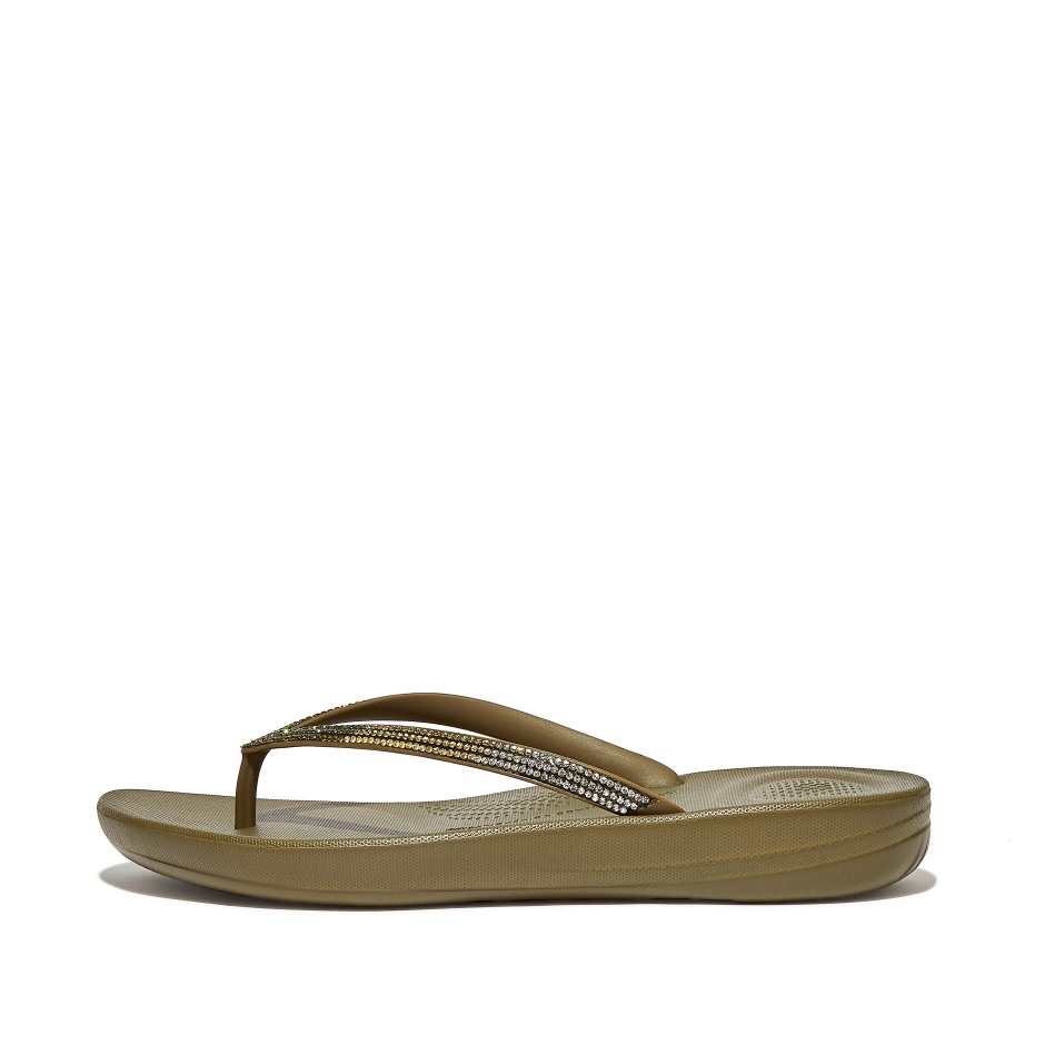 Fitflop Iqushion Ombre-sparkle Flip-flops Mossy