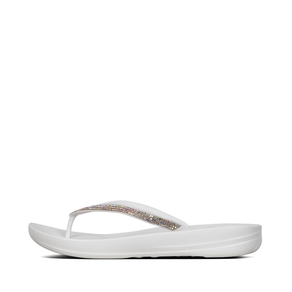 Fitflop Iqushion αστραφτερές εργονομικές σαγιονάρες αστικό λευκό